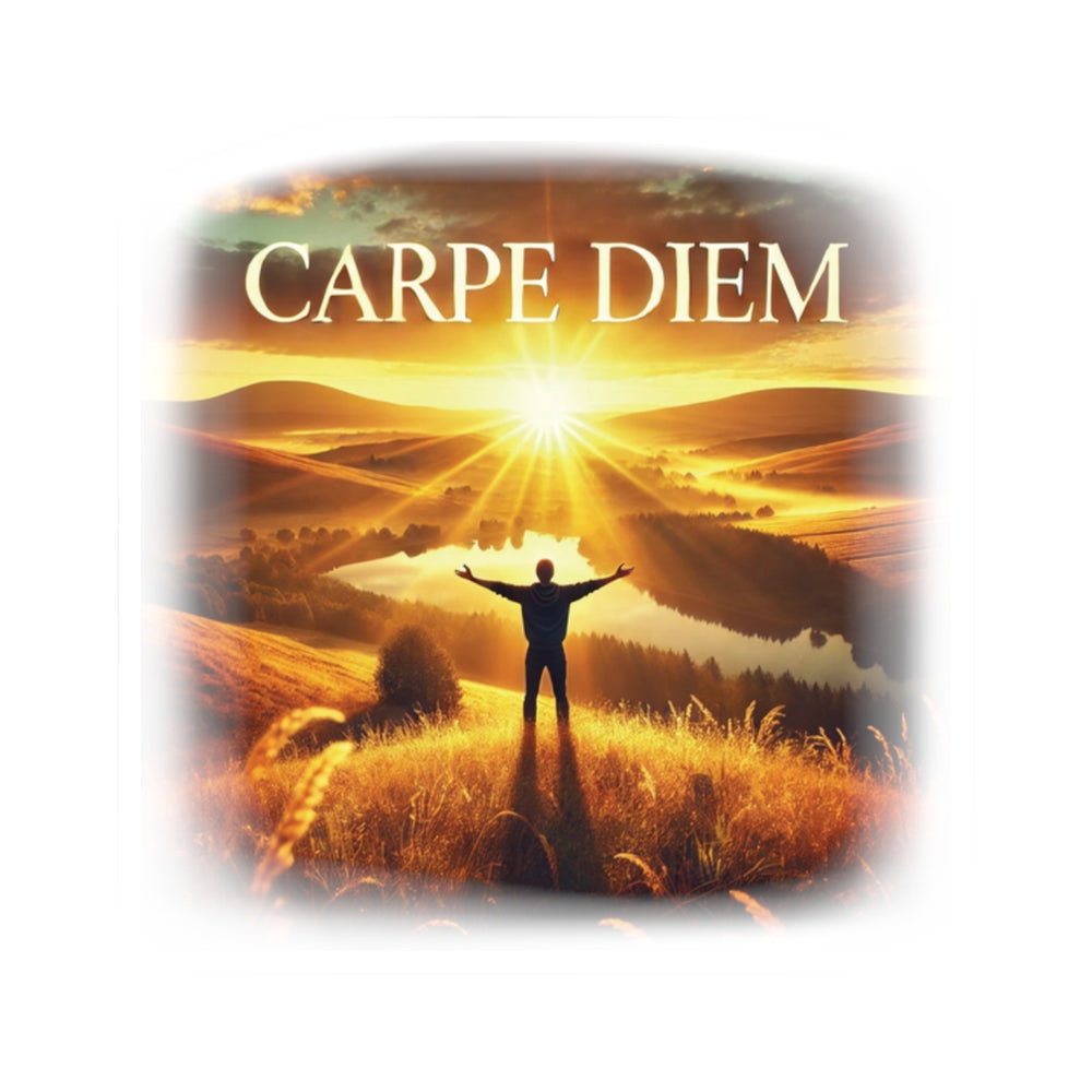 Inspirational Kiss-Cut Stickers - "Carpe Diem" Motivational Vinyl Decals for Laptops & Journals