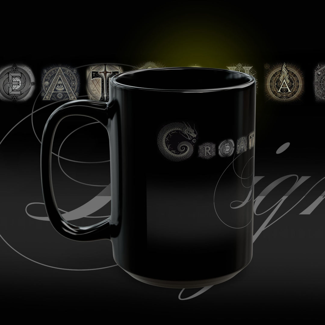 The Black Mug – Creationality Design (Silver Glow Edition 15oz]