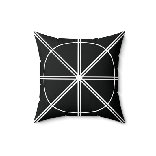 Creationality Black Pattern Pilow | Spun Polyester Square Pillow