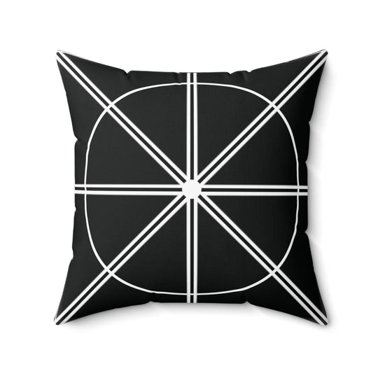 Creationality Black Pattern Pilow | Spun Polyester Square Pillow