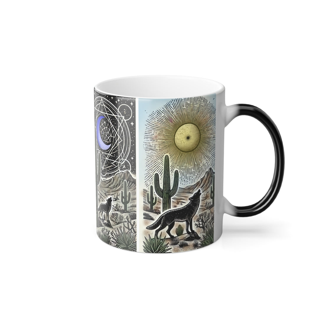 Mystic Coyote Magic Mug – Heat-Reactive Design