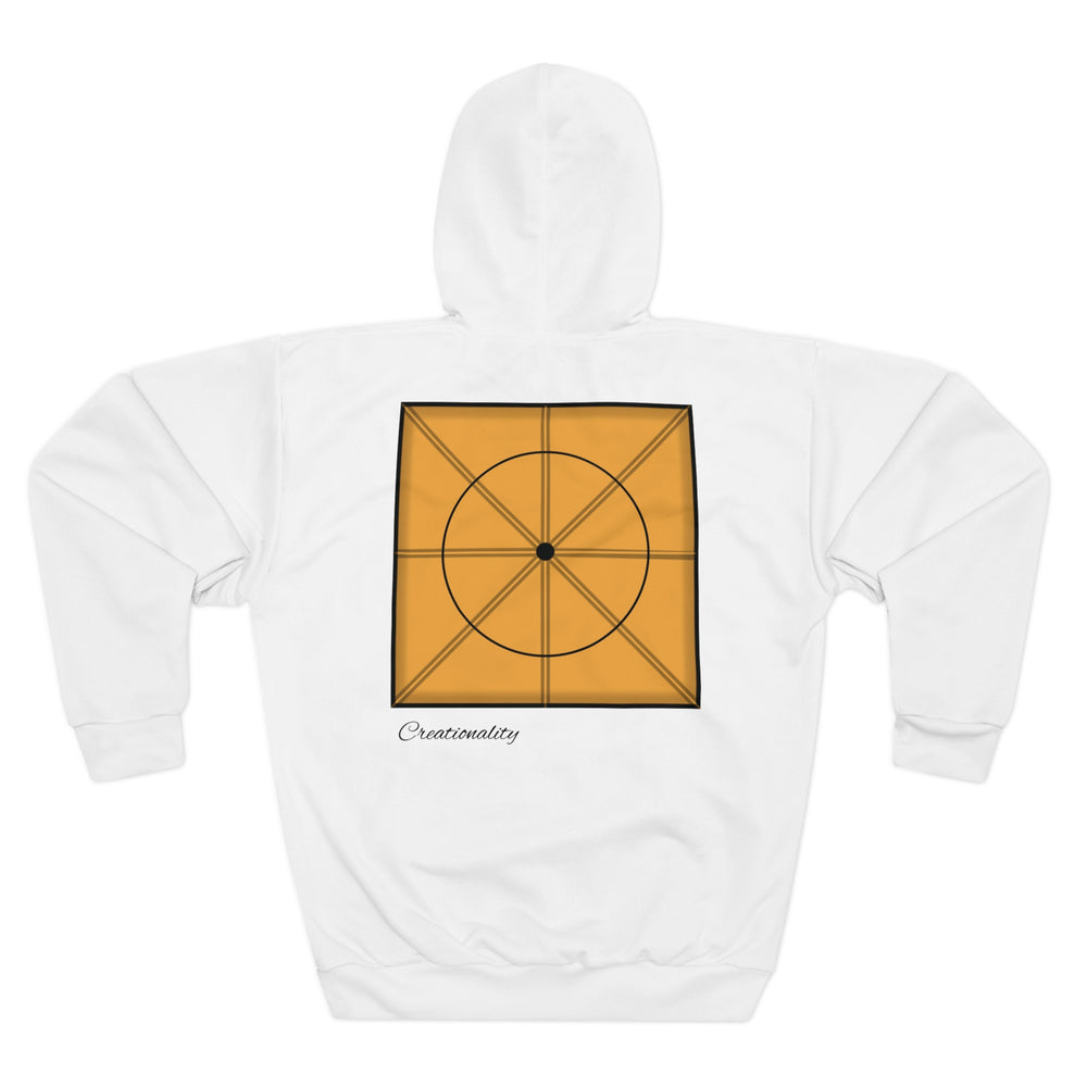 OG White Creationality Hoodie | Unisex Pullover Hoodie (AOP)