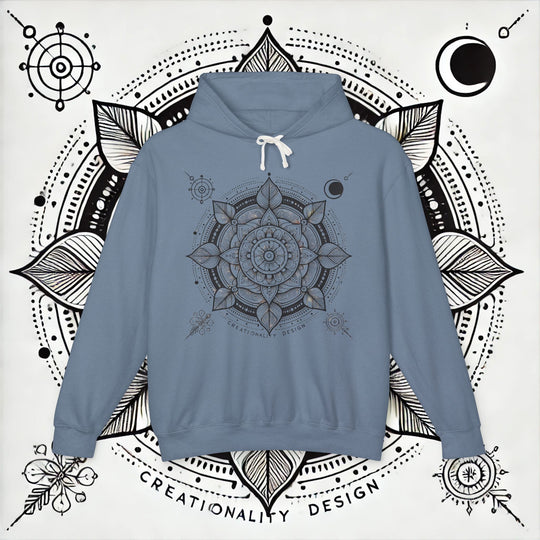 Creationality Design Mandala - Unisex Lightweight Hooded Sweatshirt