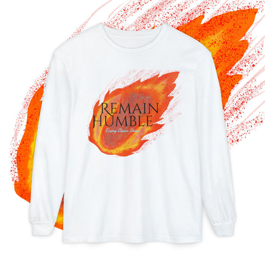 New! Crash Humbley - Unisex Long Sleeve T-Shirt - 'Remain Humble' & 'Enjoy Clear Skies' Design