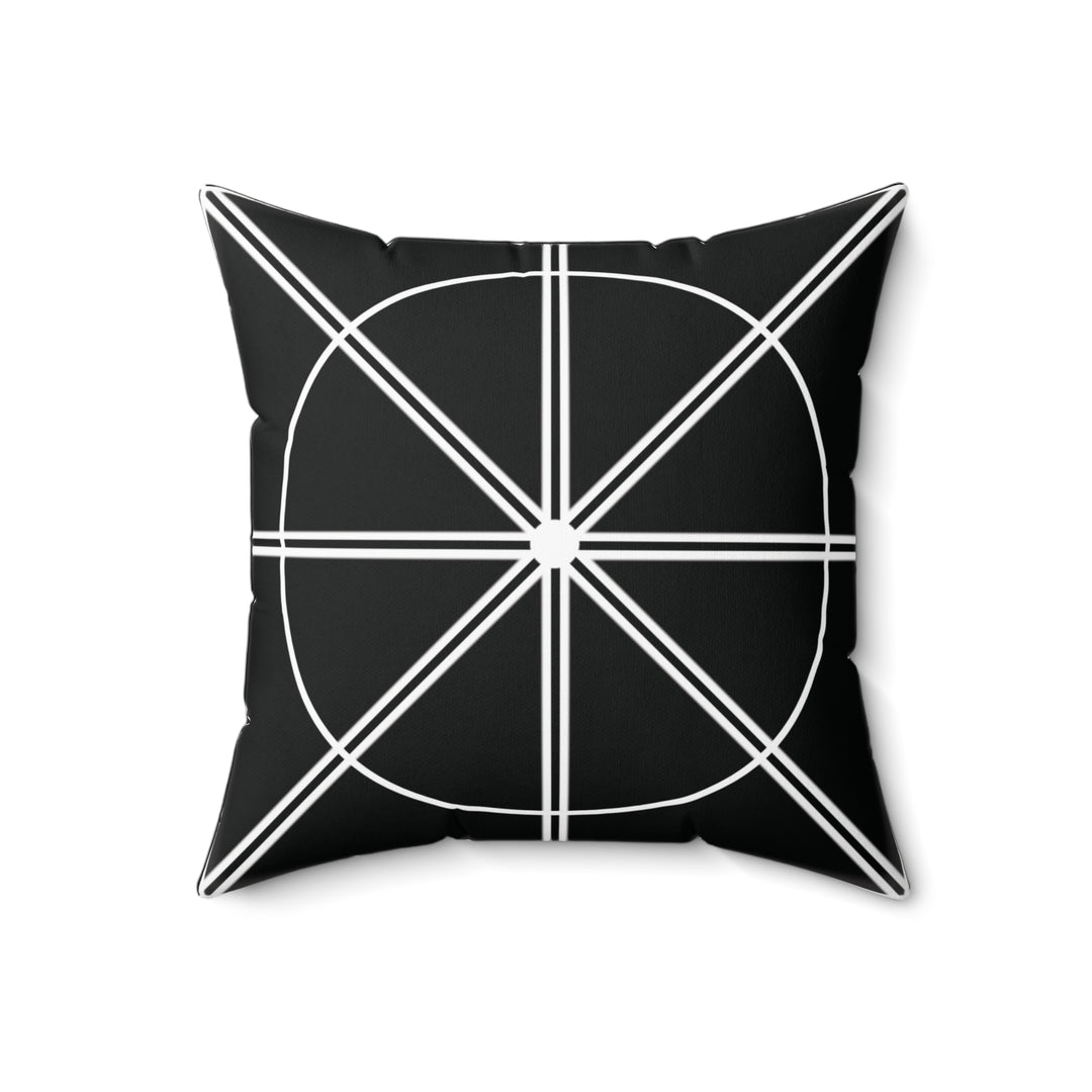 Creationality Black Pattern Pilow | Spun Polyester Square Pillow