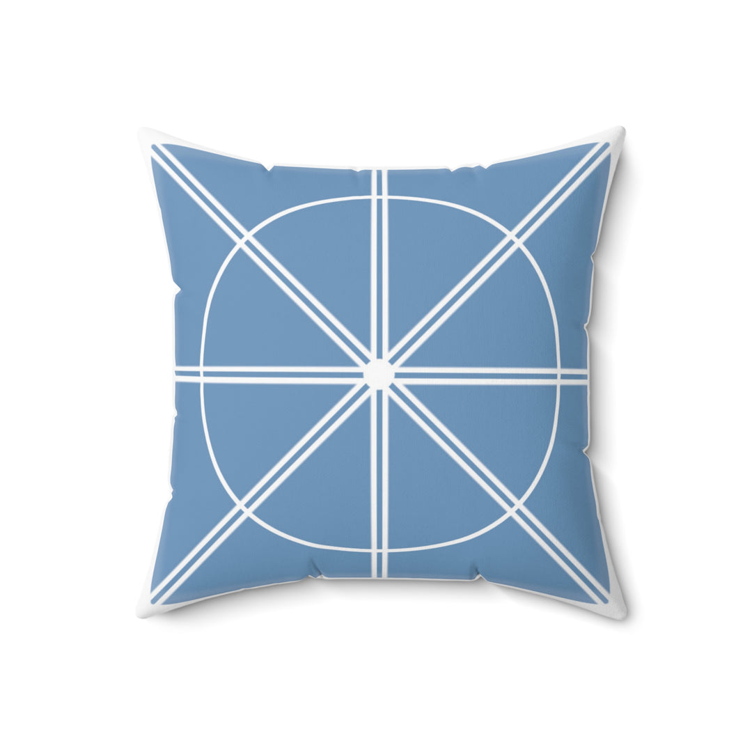 Creationality Blue Pattern Pillow- Spun Polyester Square Pillow