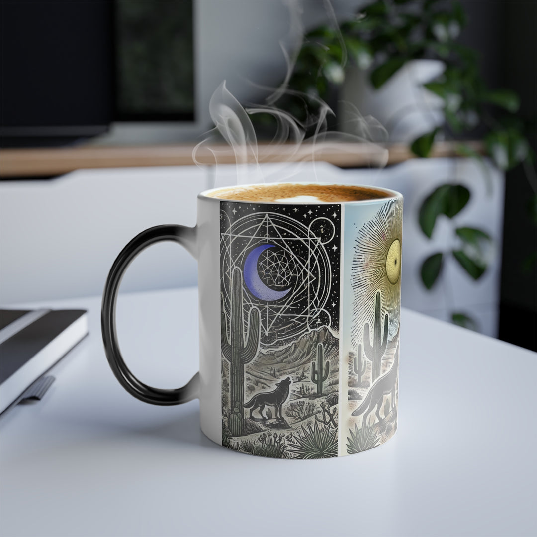 Mystic Coyote Magic Mug – Heat-Reactive Design