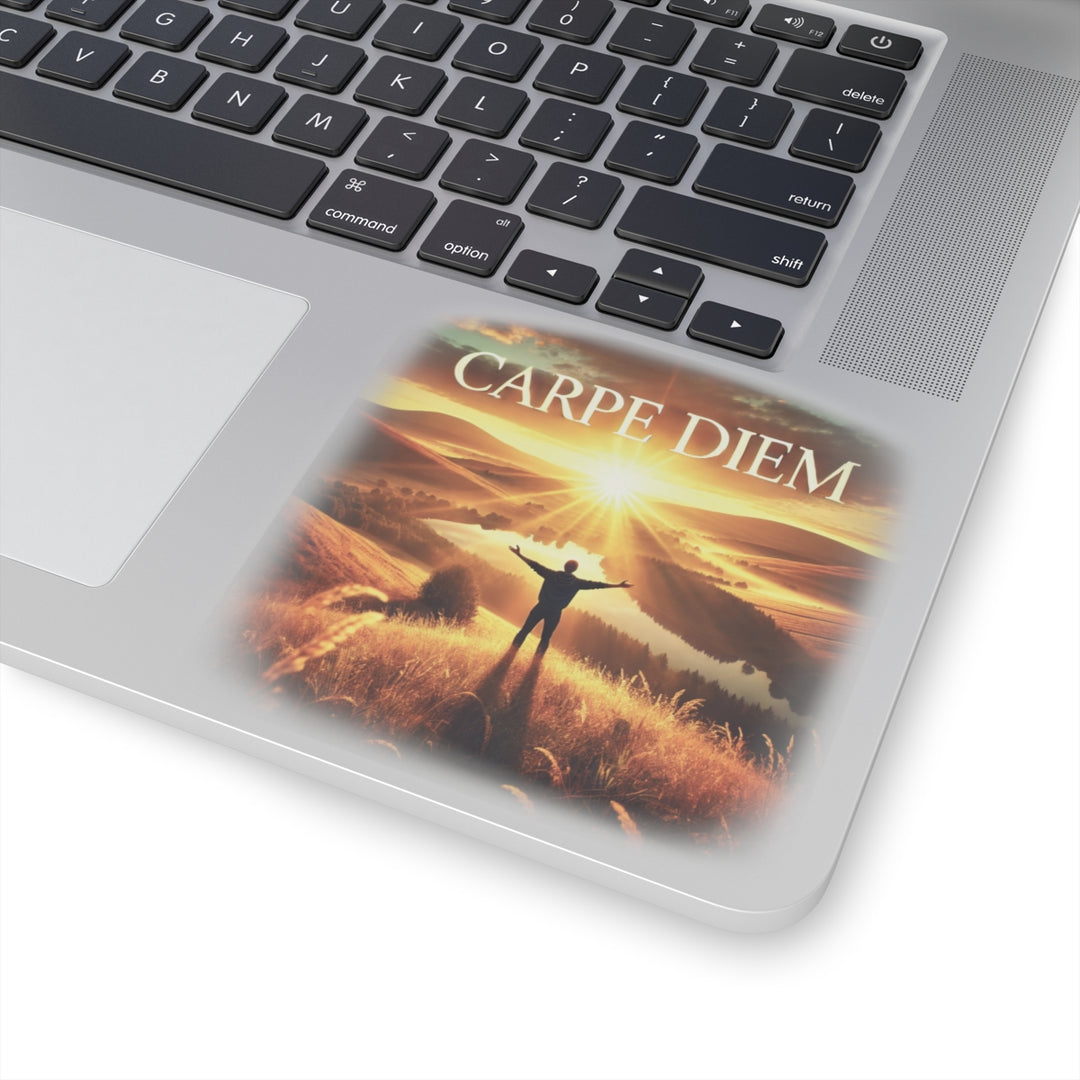 Inspirational Kiss-Cut Stickers - "Carpe Diem" Motivational Vinyl Decals for Laptops & Journals