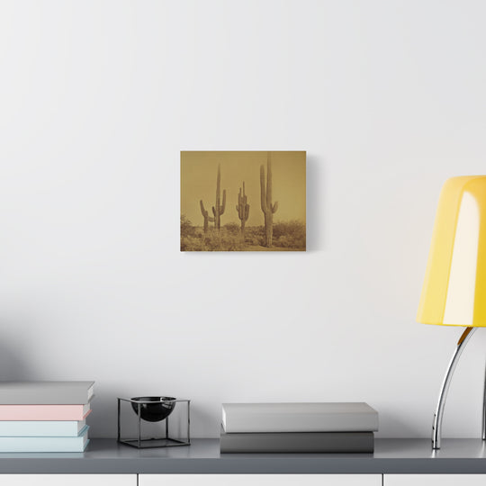 Guardians of the Sonoran: Timeless Saguaro Silhouettes - Matte Canvas Print [8x10]