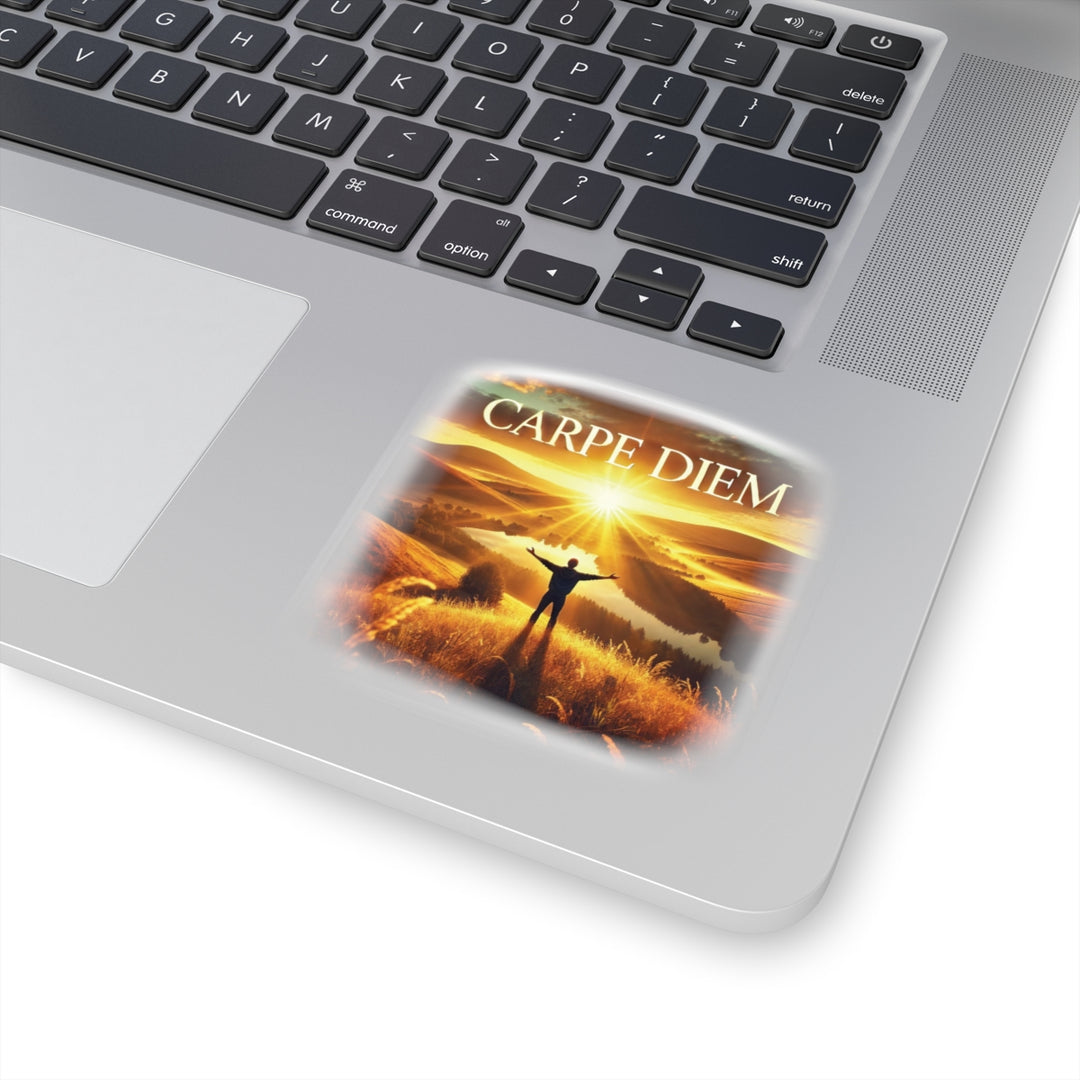 Inspirational Kiss-Cut Stickers - "Carpe Diem" Motivational Vinyl Decals for Laptops & Journals