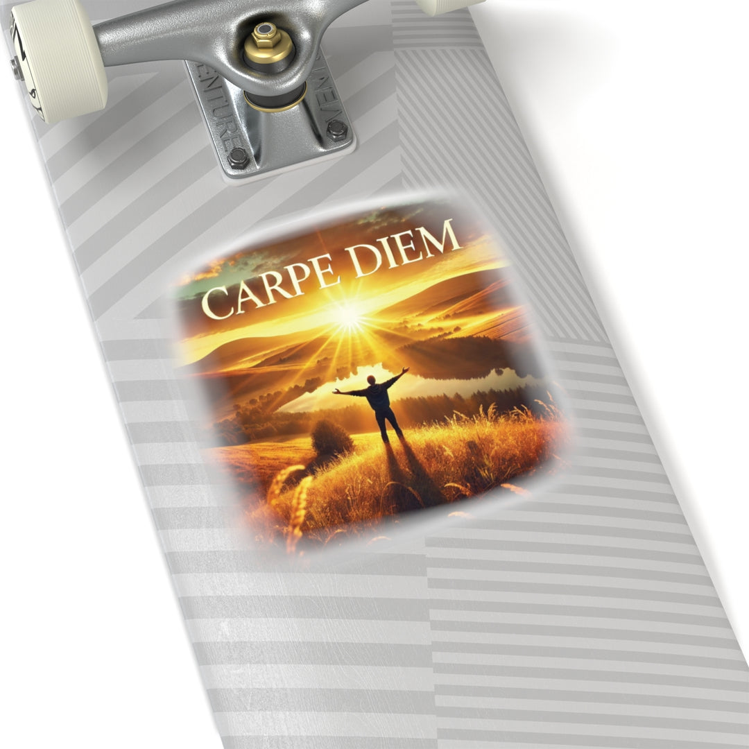 Inspirational Kiss-Cut Stickers - "Carpe Diem" Motivational Vinyl Decals for Laptops & Journals