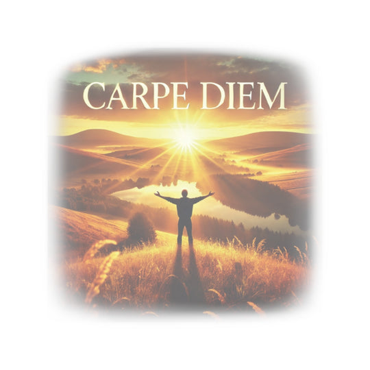 Inspirational Kiss-Cut Stickers - "Carpe Diem" Motivational Vinyl Decals for Laptops & Journals