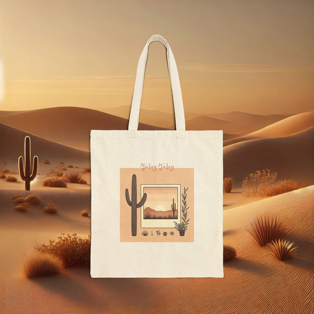 Today Today - Desert Vibes Cotton Canvas Tote Bag - Eco-Friendly & Stylish for Everyday Use