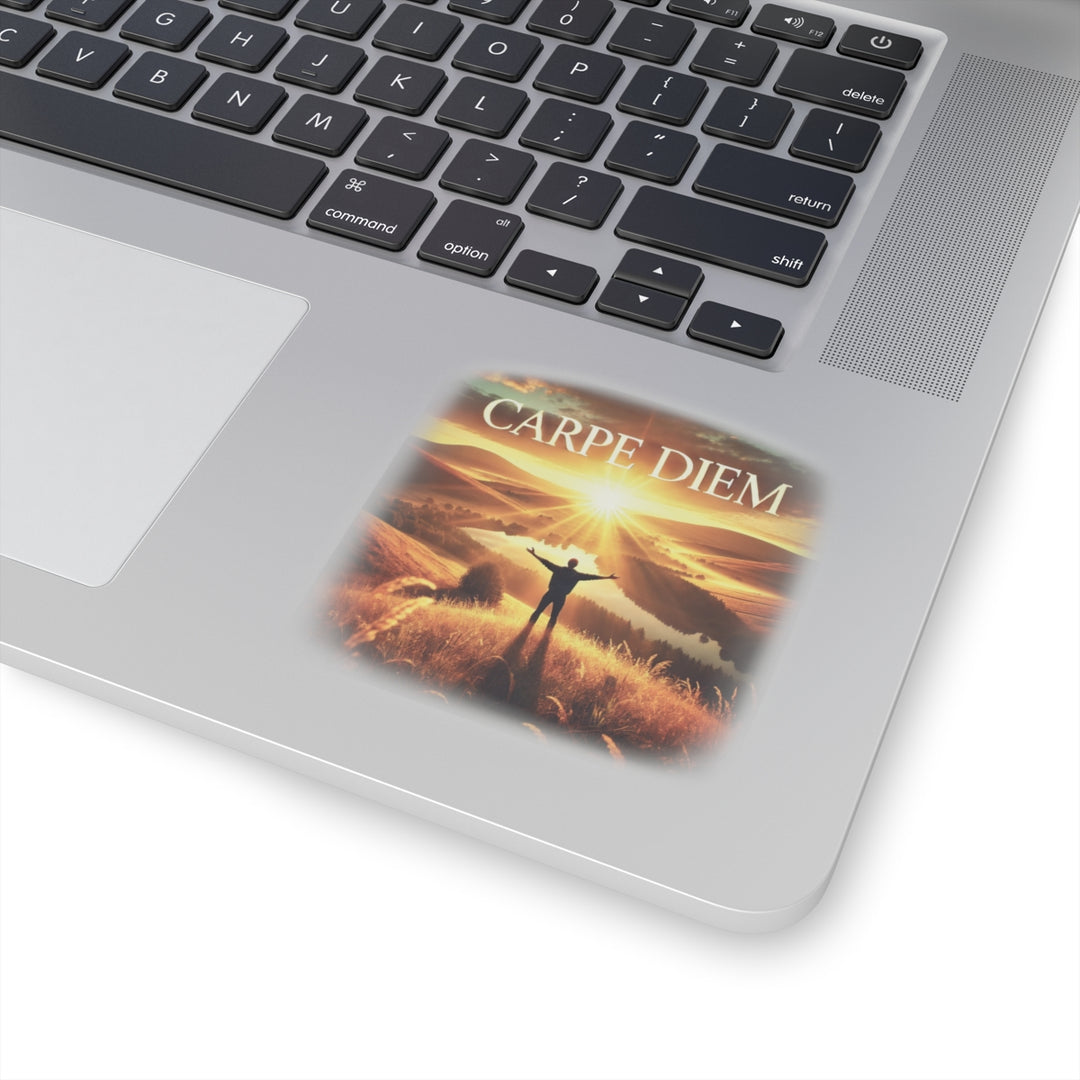 Inspirational Kiss-Cut Stickers - "Carpe Diem" Motivational Vinyl Decals for Laptops & Journals