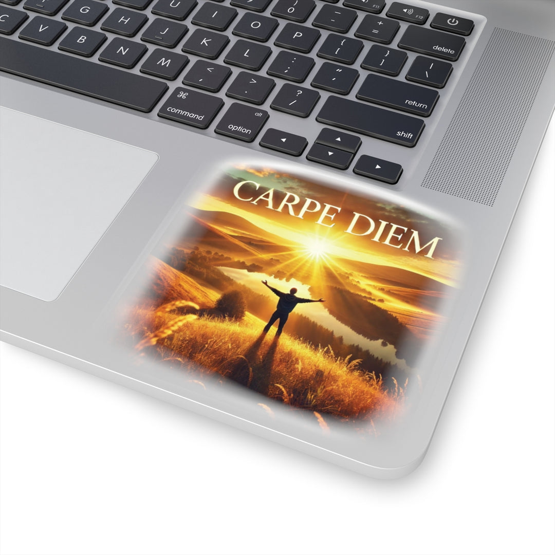 Inspirational Kiss-Cut Stickers - "Carpe Diem" Motivational Vinyl Decals for Laptops & Journals