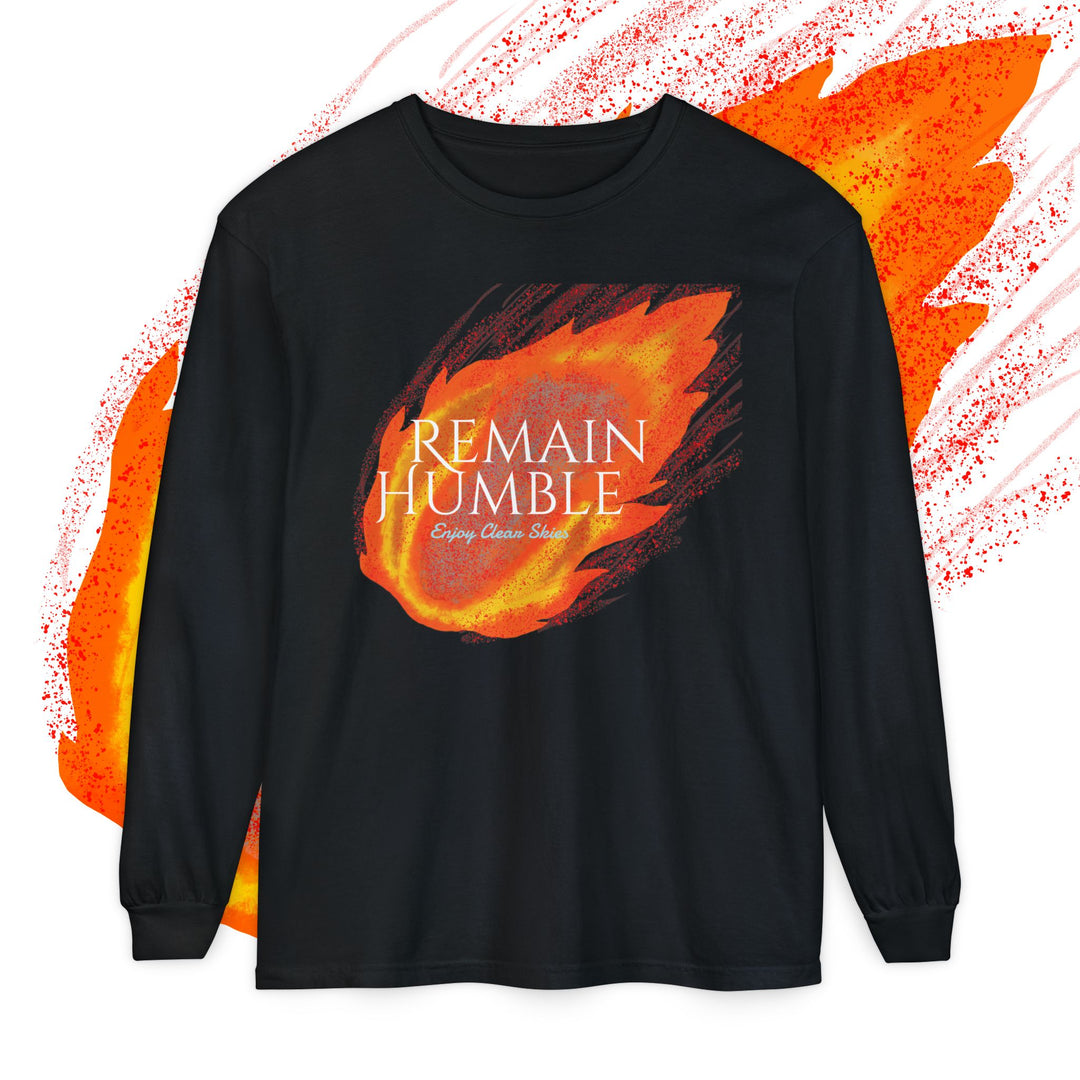 New! Crash Humbley - Unisex Long Sleeve T-Shirt - 'Remain Humble' & 'Enjoy Clear Skies' Design