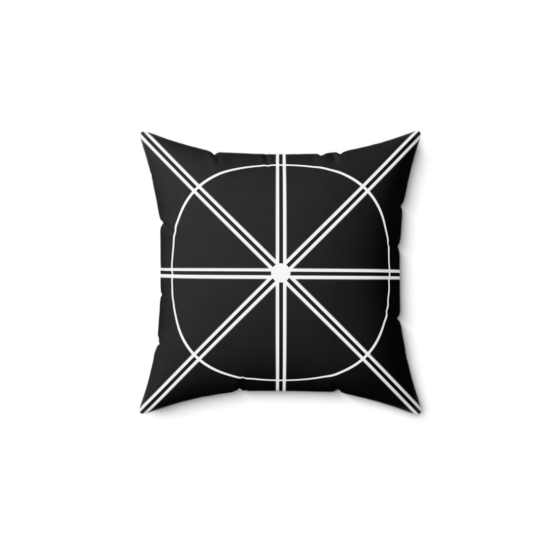 Creationality Black Pattern Pilow | Spun Polyester Square Pillow