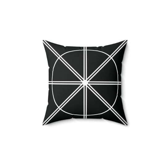 Creationality Black Pattern Pilow | Spun Polyester Square Pillow