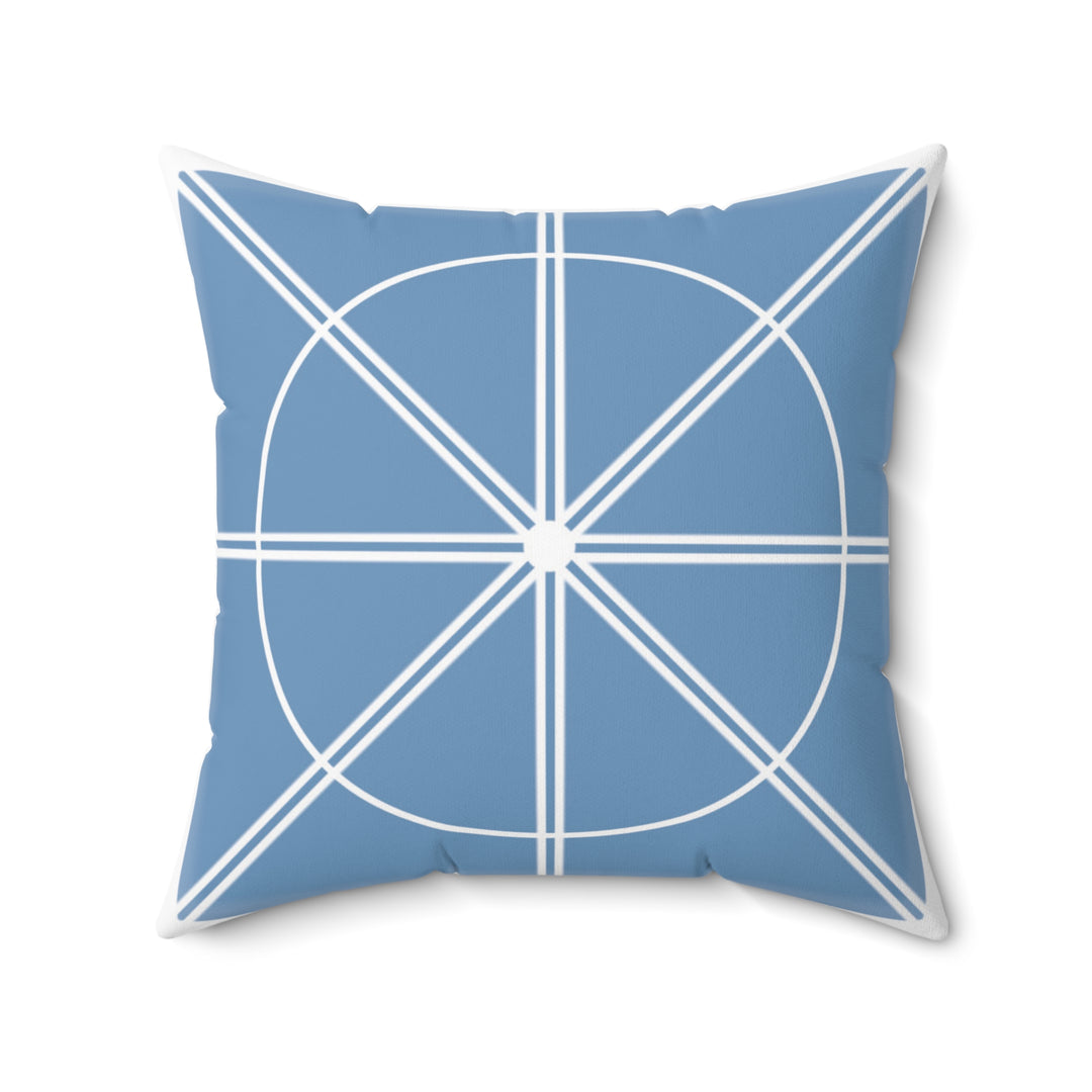 Creationality Blue Pattern Pillow- Spun Polyester Square Pillow