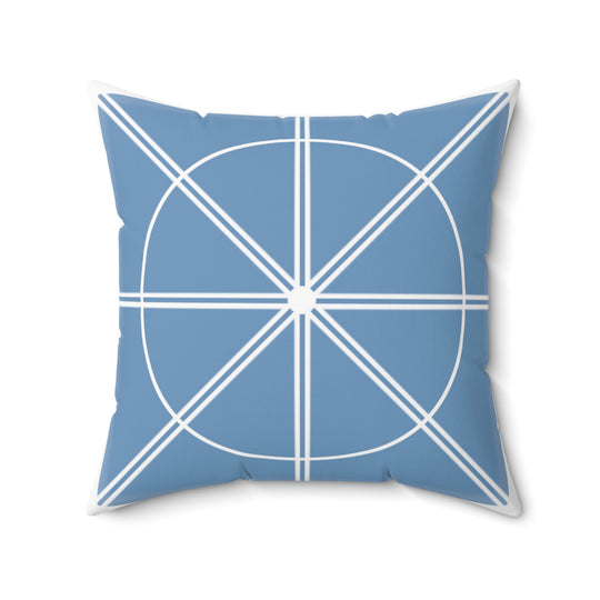 Creationality Blue Pattern Pillow- Spun Polyester Square Pillow