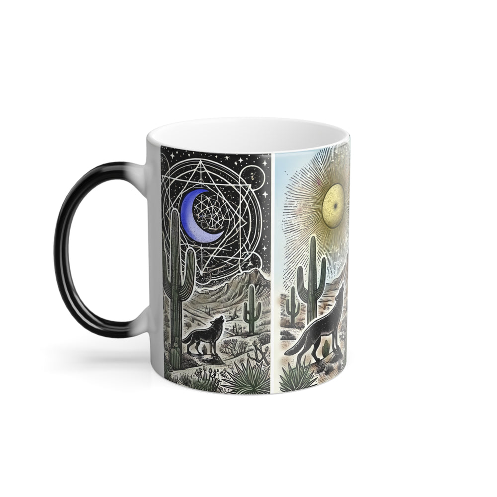 Mystic Coyote Magic Mug – Heat-Reactive Design