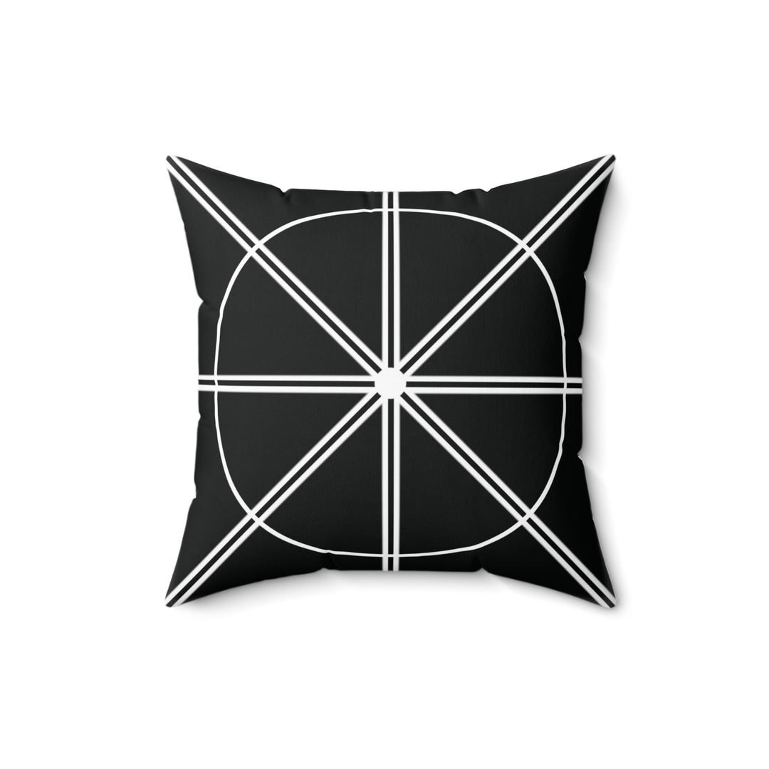 Creationality Black Pattern Pilow | Spun Polyester Square Pillow