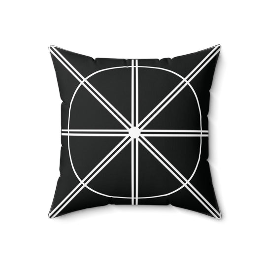 Creationality Black Pattern Pilow | Spun Polyester Square Pillow