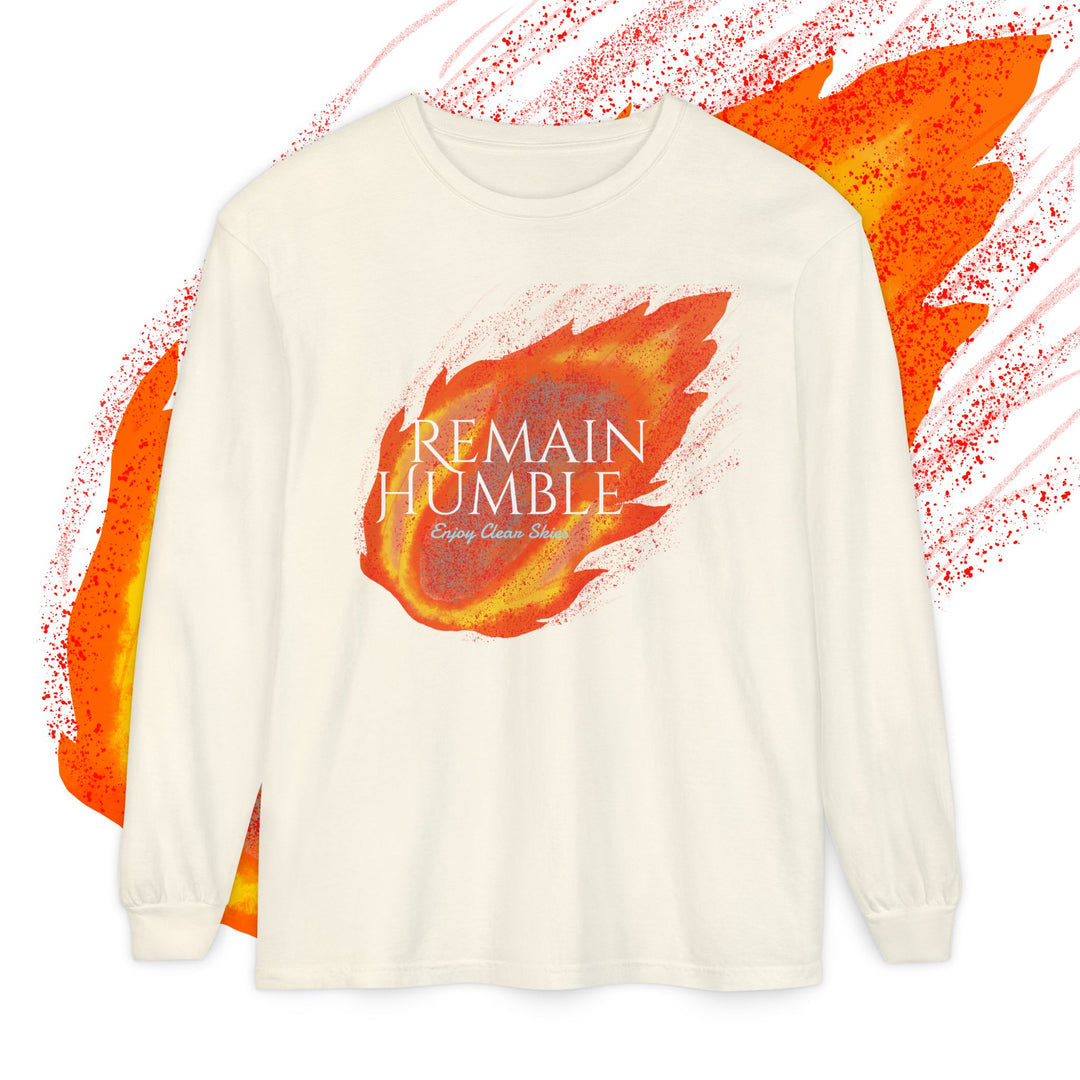 New! Crash Humbley - Unisex Long Sleeve T-Shirt - 'Remain Humble' & 'Enjoy Clear Skies' Design